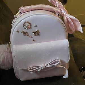 Hello Kitty Light Pink Backpack with Bow and Charms